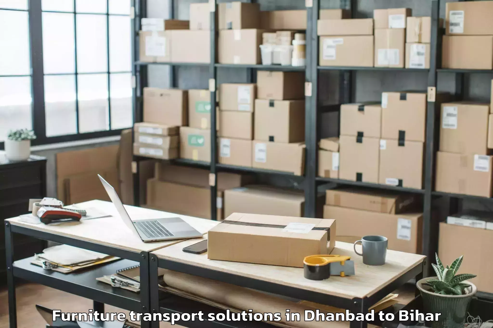 Professional Dhanbad to Nalanda Furniture Transport Solutions